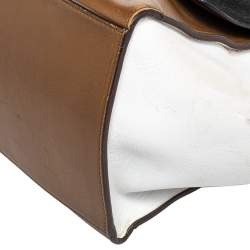 Pre Owned Celine Tricolor Leather and Suede Medium Trapeze Top Handle Bag
