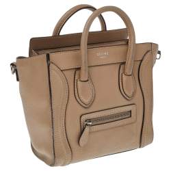 Pre Owned حقيبة يد توتس سيلين نانو لاغيدج جلد بيج