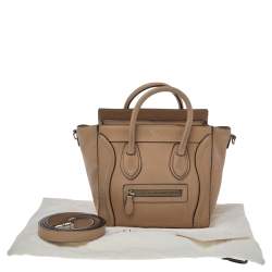 Pre Owned حقيبة يد توتس سيلين نانو لاغيدج جلد بيج