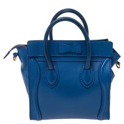 Pre Owned حقيبة يد لاغدج سيلين نانو لاغيدج جلد أزرق
