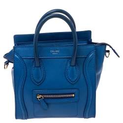 Pre Owned حقيبة يد لاغدج سيلين نانو لاغيدج جلد أزرق