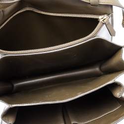 Pre Owned Celine Olive Green Leather Medium Classic Box Shoulder Bag