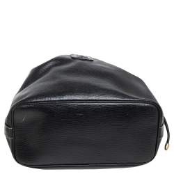 Pre Owned Celine Black Leather Drawstring Bucket Bag