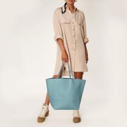 Pre Owned Celine Light Blue Leather Phantom Cabas Tote
