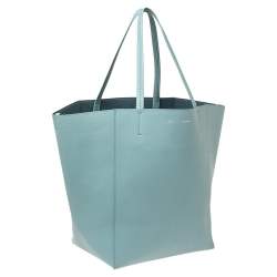 Pre Owned Celine Light Blue Leather Phantom Cabas Tote
