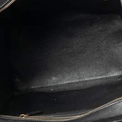 Pre Owned Celine White/Black Leather Mini Luggage Tote