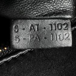 Pre Owned Celine White/Black Leather Mini Luggage Tote