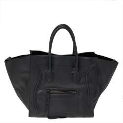Pre Owned Celine Black Leather Large Phantom Luggage Tote