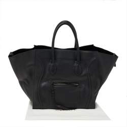 Pre Owned Celine Black Leather Large Phantom Luggage Tote