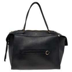 Pre Owned Celine Black Leather Medium Ring Tote