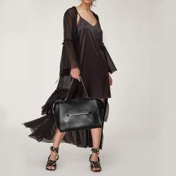 Pre Owned Celine Black Leather Medium Ring Tote