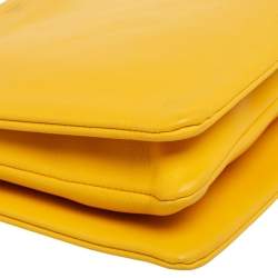 Pre Owned Celine Yellow Leather Large Trio Crossbody Bag