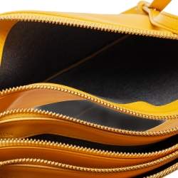 Pre Owned Celine Yellow Leather Large Trio Crossbody Bag