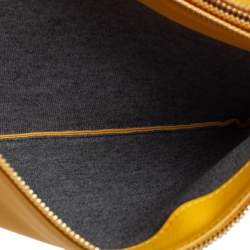 Pre Owned Celine Yellow Leather Large Trio Crossbody Bag