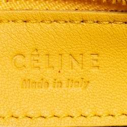 Pre Owned Celine Yellow Leather Large Trio Crossbody Bag