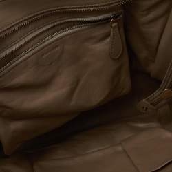 Pre Owned Celine Beige Leather Shoulder Luggage Tote