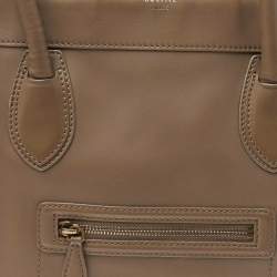 Pre Owned Celine Beige Leather Shoulder Luggage Tote