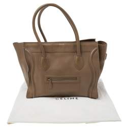 Pre Owned Celine Beige Leather Shoulder Luggage Tote