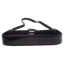 Pre Owned Celine Black Suede And Leather Macadam Shoulder Bag