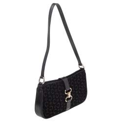 Pre Owned Celine Black Suede And Leather Macadam Shoulder Bag