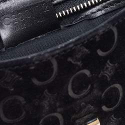 Pre Owned Celine Black Suede And Leather Macadam Shoulder Bag