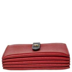 Pre Owned Celine Red Leather Accordeon Card Holder