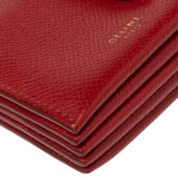 Pre Owned Celine Red Leather Accordeon Card Holder