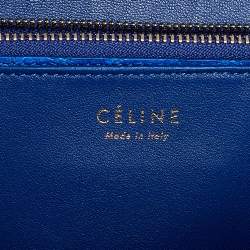 Pre Owned Celine Blue Python Medium Classic Box Shoulder Bag