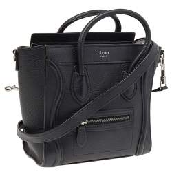 Pre Owned حقيبة يد توتس سيلين نانو لاغيدج جلد أسود