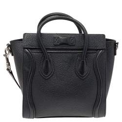 Pre Owned حقيبة يد توتس سيلين نانو لاغيدج جلد أسود