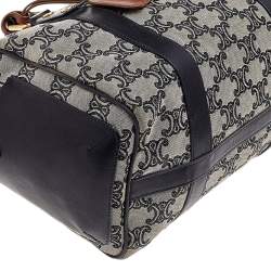 Pre Owned Céline Grey Macadam Canvas and Leather Boston Bag         