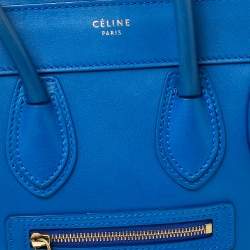 Pre Owned حقيبة يد توتس سيلين ميكرو لاغيدج جلد أزرق 