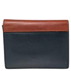 Pre Owned Celine Tricolor Leather Flap  Multifunction Compact Wallet