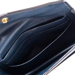 Pre Owned Celine Tricolor Leather Flap  Multifunction Compact Wallet