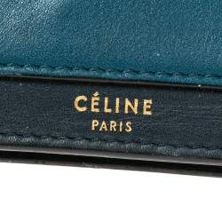 Pre Owned Celine Tricolor Leather Flap  Multifunction Compact Wallet