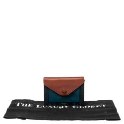 Pre Owned Celine Tricolor Leather Flap  Multifunction Compact Wallet