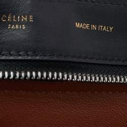 Pre Owned Celine Tricolor Leather and Suede Medium Trapeze Top Handle Bag