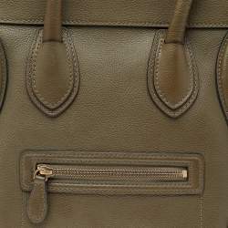 مملوكة مسبقًا حقيبة سيلين ميني لاغيدج جلد أخضر زيتوني