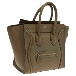 مملوكة مسبقًا حقيبة سيلين ميني لاغيدج جلد أخضر زيتوني