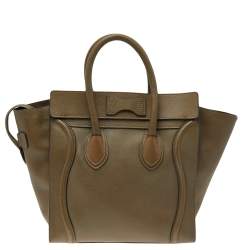 مملوكة مسبقًا حقيبة سيلين ميني لاغيدج جلد أخضر زيتوني