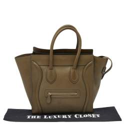 مملوكة مسبقًا حقيبة سيلين ميني لاغيدج جلد أخضر زيتوني