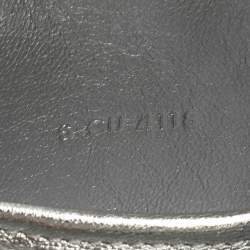 Pre Owned Céline Metallic Silver Leather Nano Luggage Tote