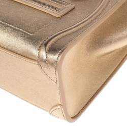 Pre Owned Céline Metallic Gold Leather Nano Luggage Tote