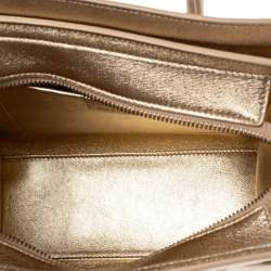 Pre Owned Céline Metallic Gold Leather Nano Luggage Tote