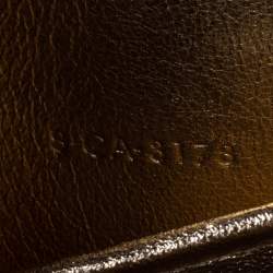 Pre Owned Céline Metallic Gold Leather Nano Luggage Tote