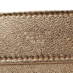 Pre Owned Céline Metallic Gold Leather Nano Luggage Tote