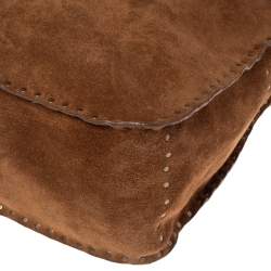 Pre Owned Celine Brown Nubuck Leather Boogie Shopper Tote  