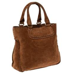 Pre Owned Celine Brown Nubuck Leather Boogie Shopper Tote  