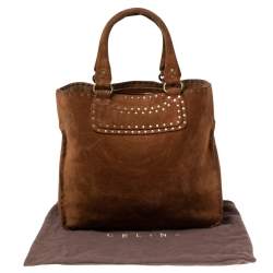Pre Owned Celine Brown Nubuck Leather Boogie Shopper Tote  