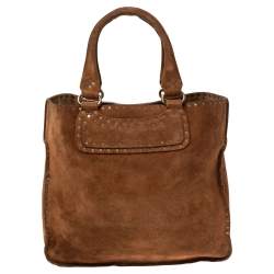 Pre Owned Celine Brown Nubuck Leather Boogie Shopper Tote  